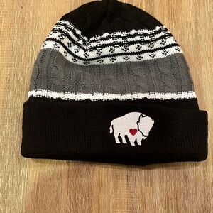 Top of the World Knit Beanie with Buffalo Design